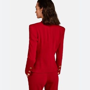 RARE Yves Saint Laurent Vintage‎ Red Gold Button Blazer C8